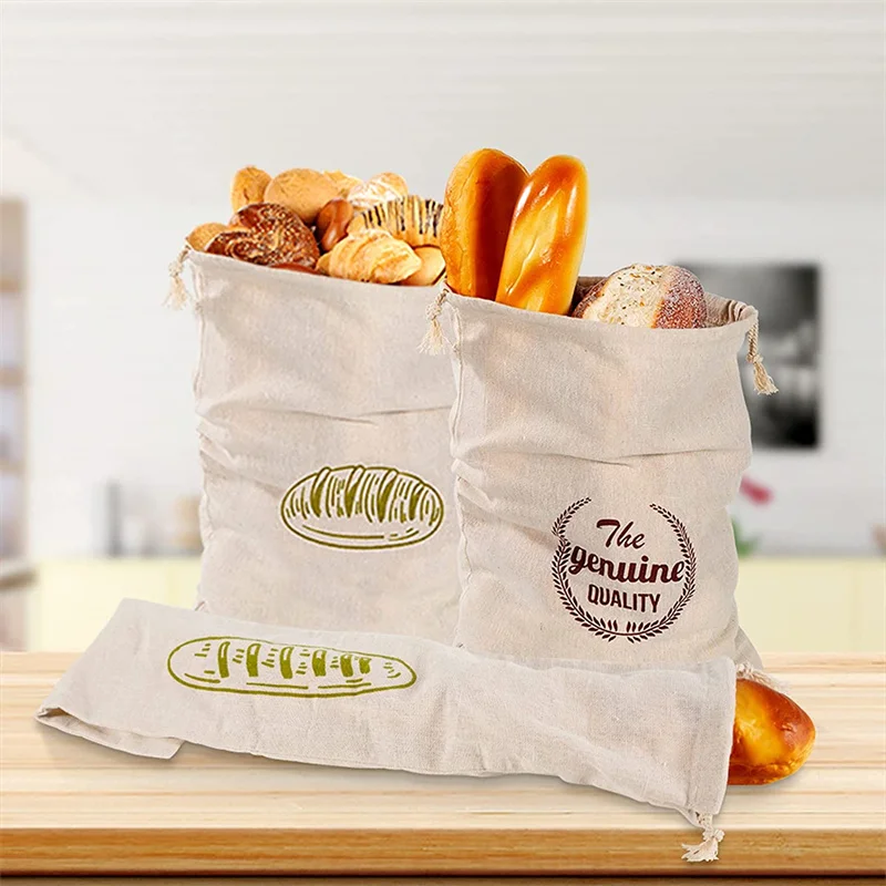 8 Pcs Linen bread bags for homemade bread 2 Sizes Natural Bread Storage  Bags Reusable Artisan Bread Storage Unbleached Bread Container Gift Bags  for