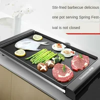 Large Electric Grill Barbecue Household Smokeless Electric Grill Pan Non-stick Grill Pan Grilled Fish Electric 220V 2