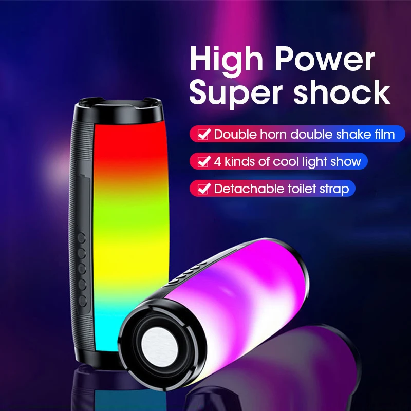 LED Bluetooth Speaker Portable FM Radio Wireless Bass Subwoofer Music Player Boombox USB AUX HIFI TF Powerful High BoomBox | Электроника