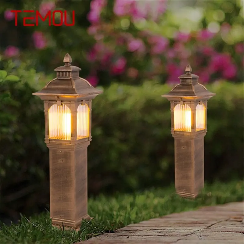TEMOU Lawn Lamp Outdoor LED Waterproof Modern Patio Garden Light For Home Porch Garden Villa Post Light