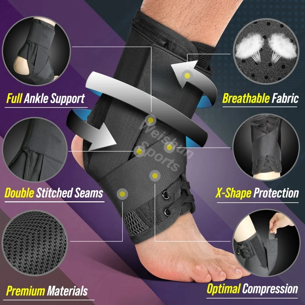 Lace Up Ankle Brace Ankle Support Stabilizer Foot Wrap Sprained Tendonitis Sports Injury Recovery Unisex ankle support ankle straps fitness ankle straps ankle support brace