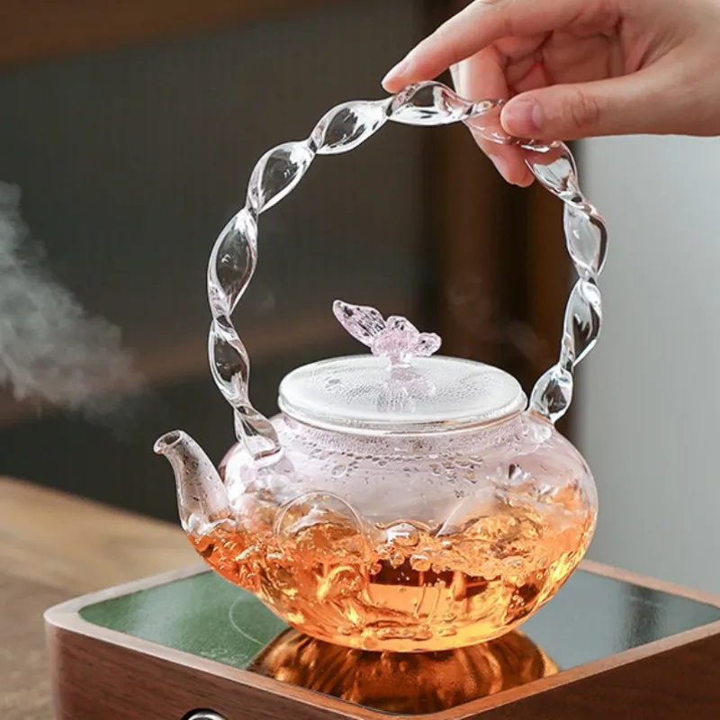 Glass Teapot for Gas Stove Induction Cooker Stainless Steel Teapot Base  Teapot Filter Heat Resistant Flower Tea Coffee Heater - AliExpress