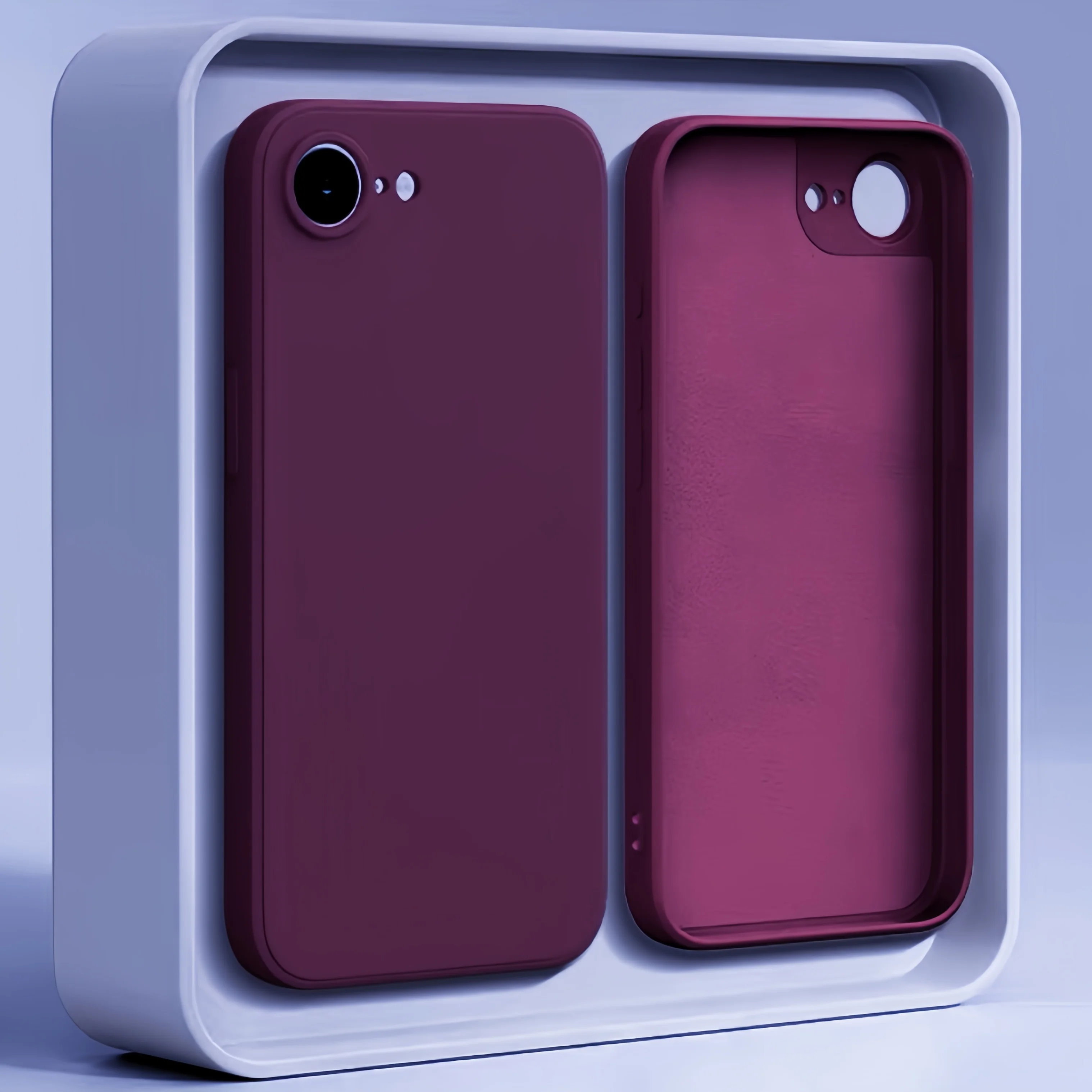 Fashion Solid Color Shockproof Liquid Silicone Phone Case