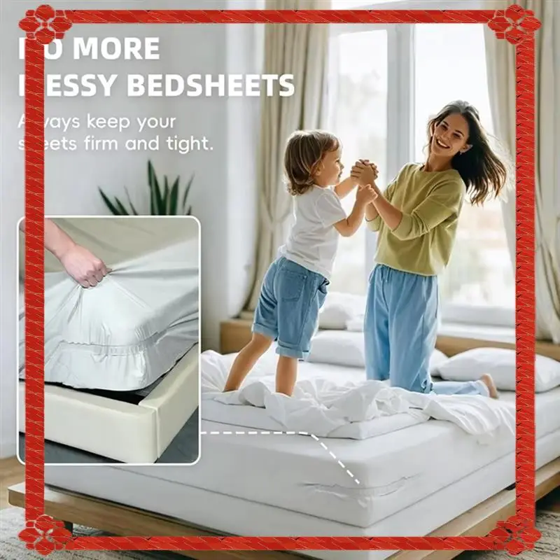 24-Hour Delivery Open Corner Bed Sheet Holder With Lock Strips,Duty Bedsheet Clips With Enhanced Straps Mattress, Keep Sheet Fir