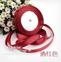 Luxurious Pink Silk Satin Ribbon - 22m x 10mm for Elegant Decorations & Gift Wrapping (Wine red)
