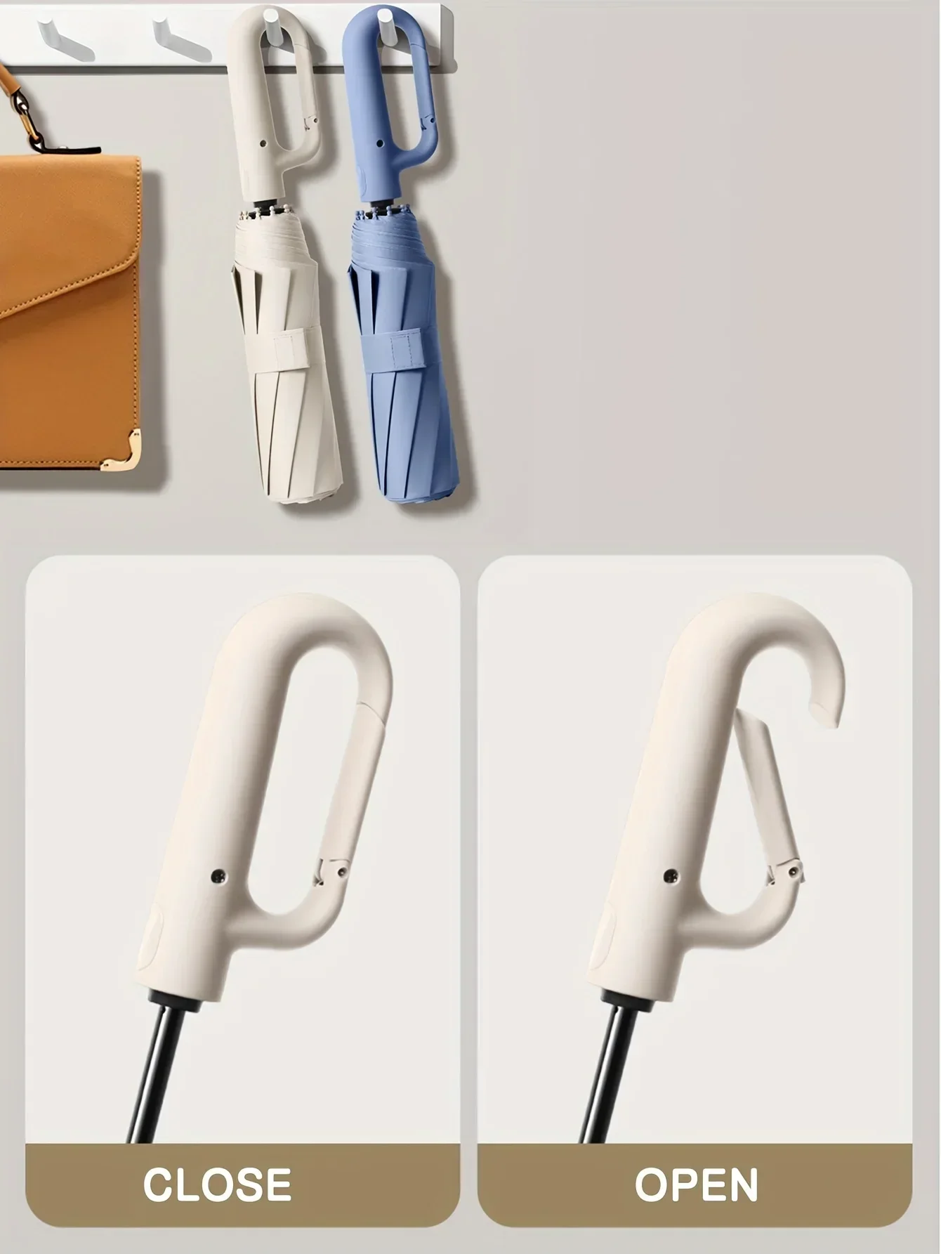 Description Picture 4 of item30 Bones Windproof Strong 105CM Reinforced Automatic Folding Umbrella for Men, Large Buckle Handle Wind and Water Resistant