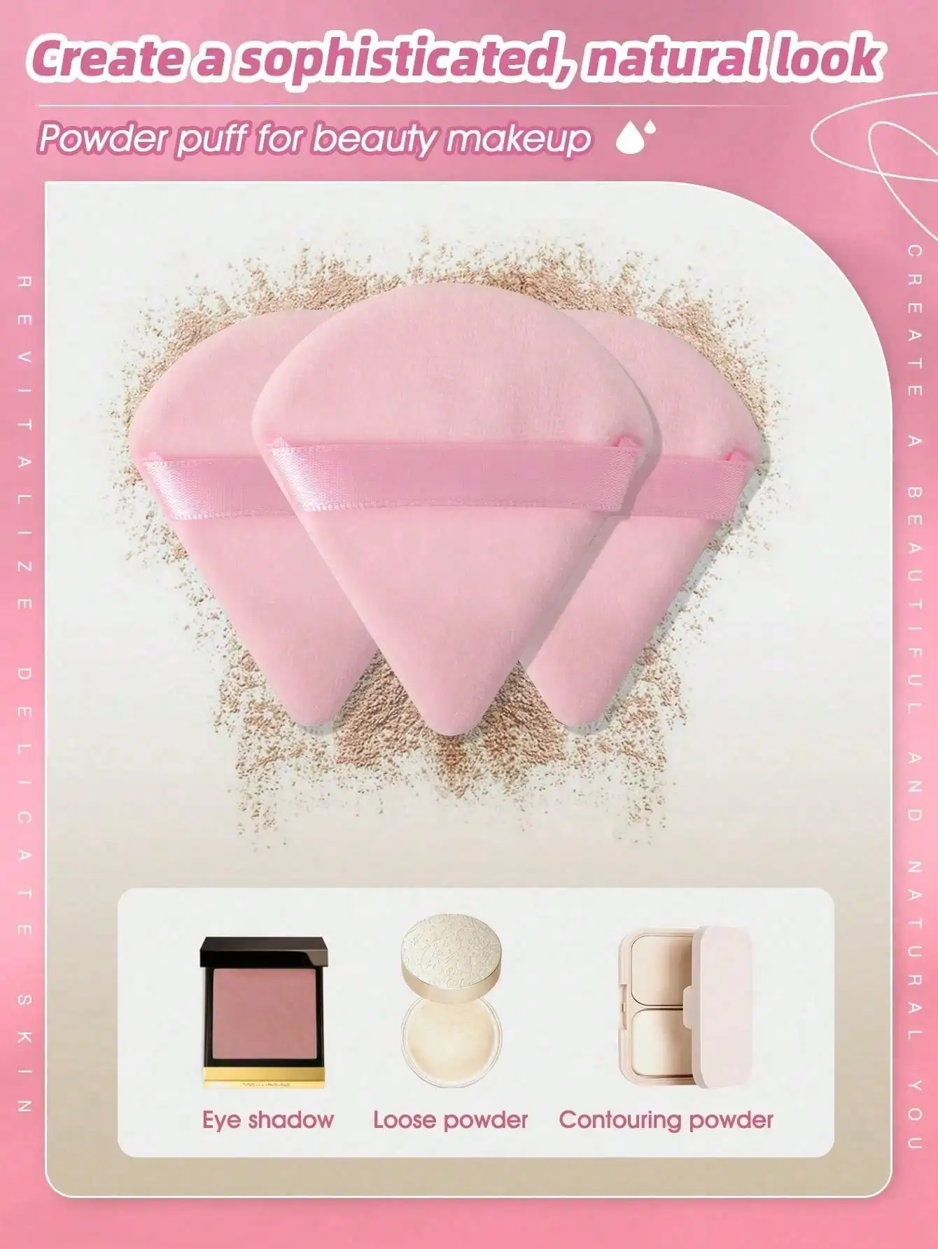 20/10/3/1pc Triangular Velvet Makeup Powder Puff, Facial Powder Puff, Reusable Makeup Powder Puff, And Eye Makeup Powder Puff