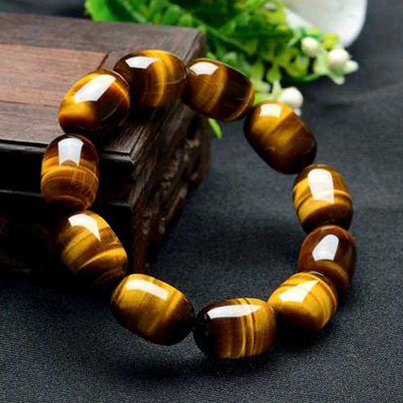 Feng Shui Gift Natural Tiger Eye Bucket Beads Crystal Bracelet for man and women good Lucky Amulet Jewellery