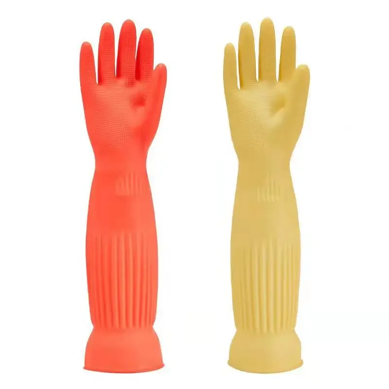Cleaning Gloves Long Anti-reflux Rubber Household Gloves Anti-slip Wear-resistant Kitchen Cleaning Laundry Car Wash Gloves Gardening