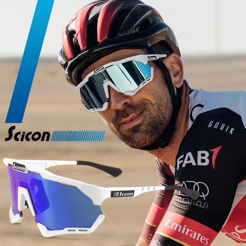 SCICON-Óculos de ciclismo polarizados para homens e mulheres, Mountain Bicycle Eyewear, Óculos de sol para esportes ao ar livre