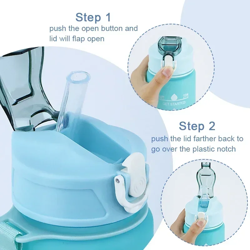 900ML/1000ML Gradient Sports Water Bottle with Time Scale BPA Free Straw Mug Portable Fitness Cup for Kids Outdoor Use - Image 4