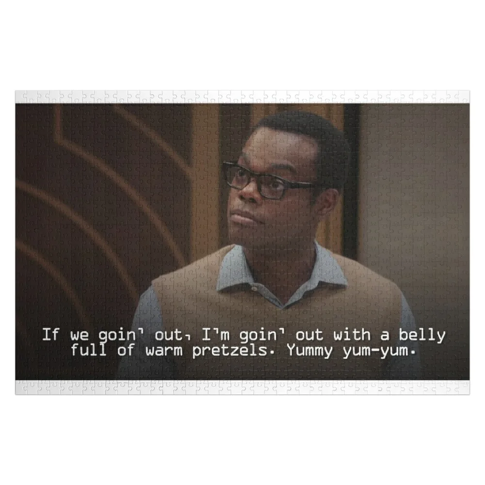 

The Good Place - Chidi: If I'm goin' out, I'm goin' out with a belly full of warm pretzels. Jigsaw Puzzle Toddler Toys Puzzle