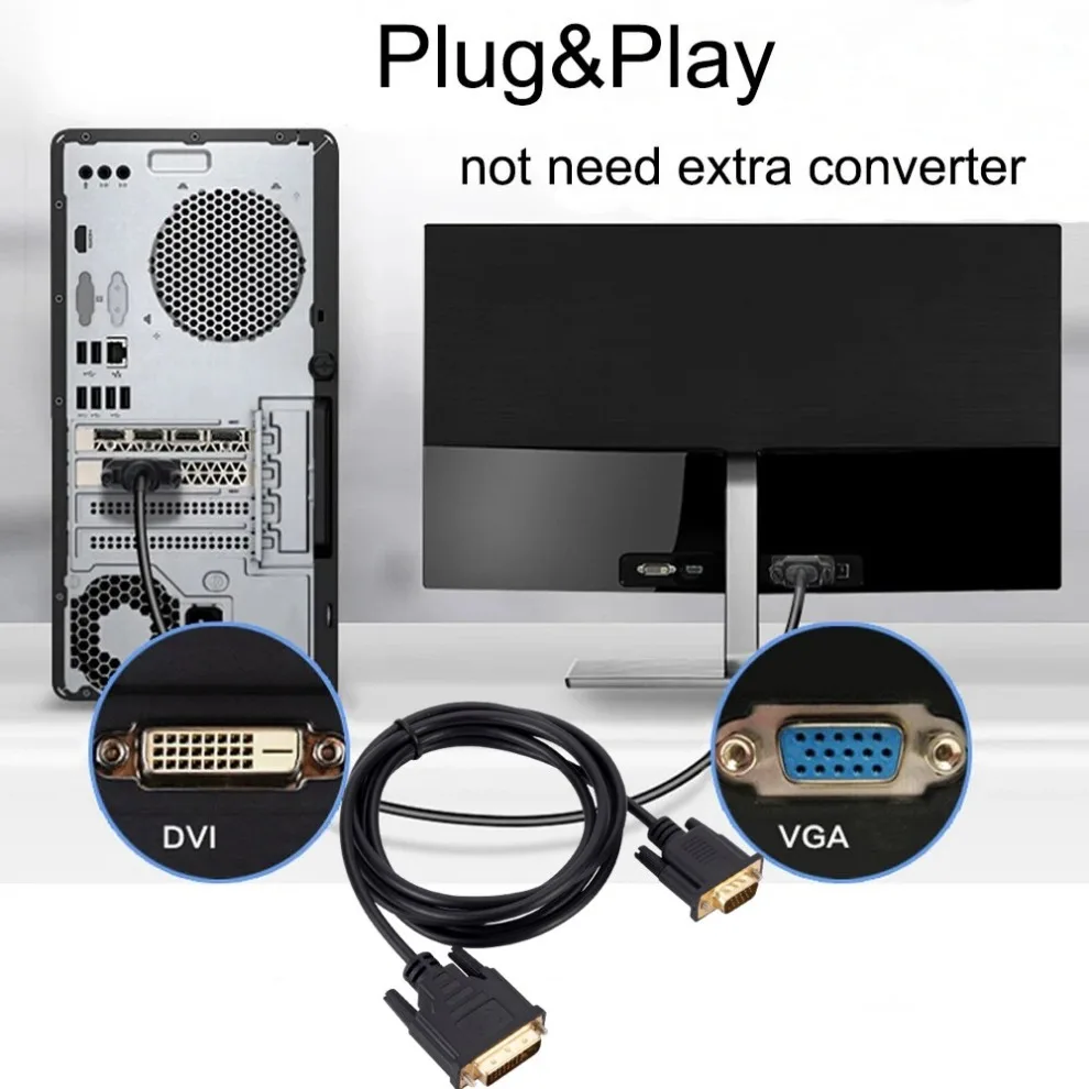 DVI to VGA Adapter Cable Video Converter for Laptop Computer Monitor TV Box dvi to vga converter