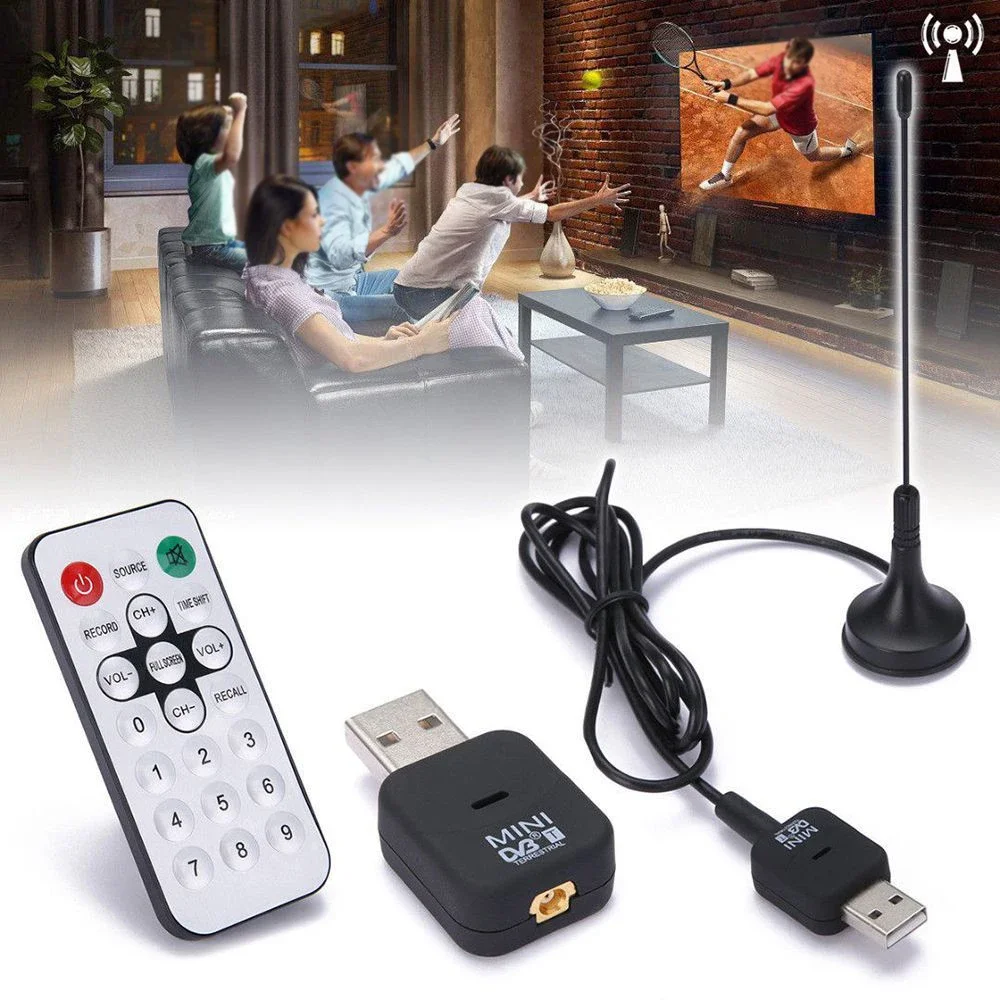 Mini USB 2.0 Digital SDR+DAB+FM DVB-T HDTV Tuner TV Antenna Receiver Dongle Stick Video Broadcasting SDR Antena DVBT Receiver