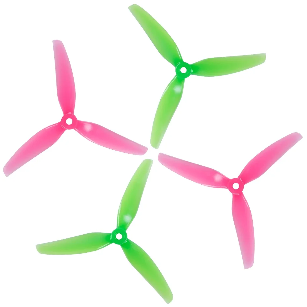 6Pairs(6CW+6CCW) HQPROP Ethix S3 5031 5X3.1X3 3-Blade PC Propeller Pink+Green Watermelon for RC FPV Freestyle 5inch Drones 4