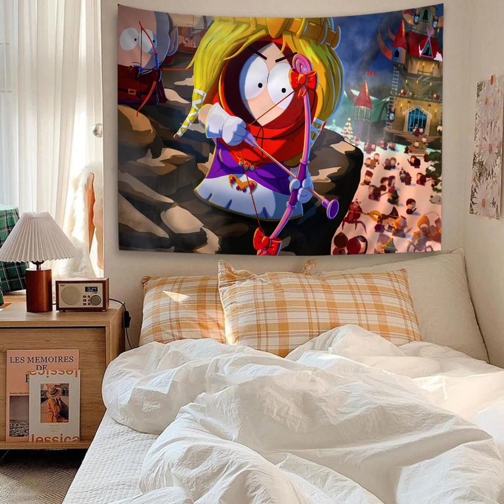 Anime Cartoon Tapestry Wall Hanging Decoração, Engraçado S-South Park, Decoração de Casa, Comédia