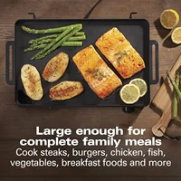 Beach Professional Cast Iron Indoor Electric Grill & Griddle, 10" x 16" Preseasoned Cooking Surface, Adjustable Temperature up t 2