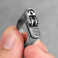 Stainless Steel Men Rings Cigarette Lighter Funny Punk Rock Hip Hop for Biker Male Boyfriend Jewelry Creativity Gift Wholesale 2
