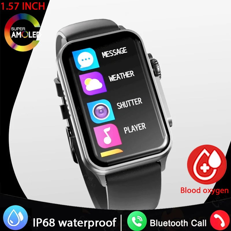 

2024 Новый Bluetooth вызов Smart Watch AI голосовой помощник фитнес-трекер 1.57 дюймов HD экран Smartwatch Мужчины Женщины Для Android IOS