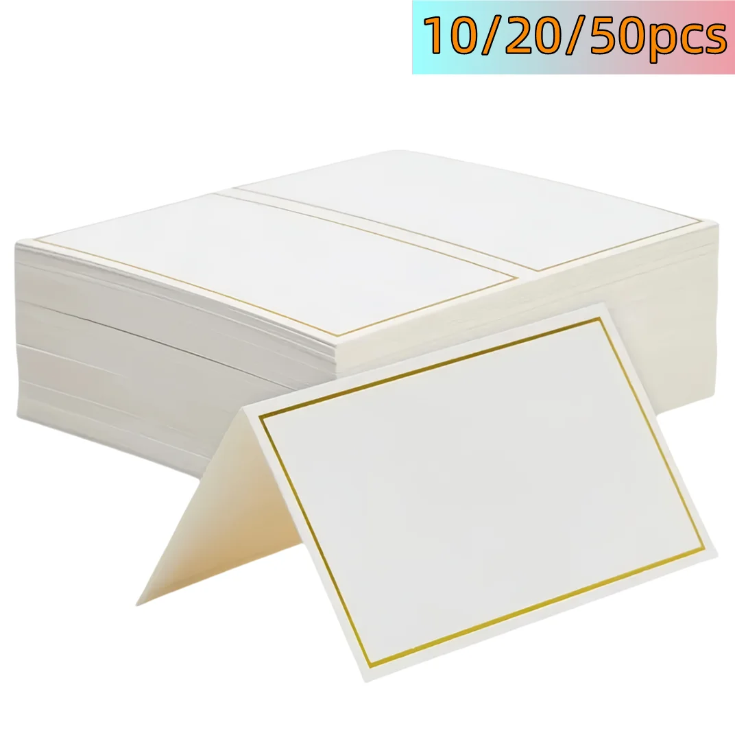 10/20/50/100pcs Gold Name Place Cards Double Sided Wedding Seating Number Card Table Decoration Birthday Party Greeting Card,place cards