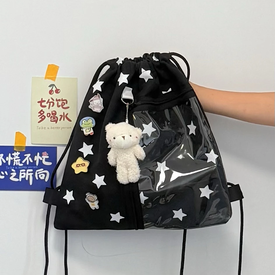 Star backpack + bear pendant + 4 random badges