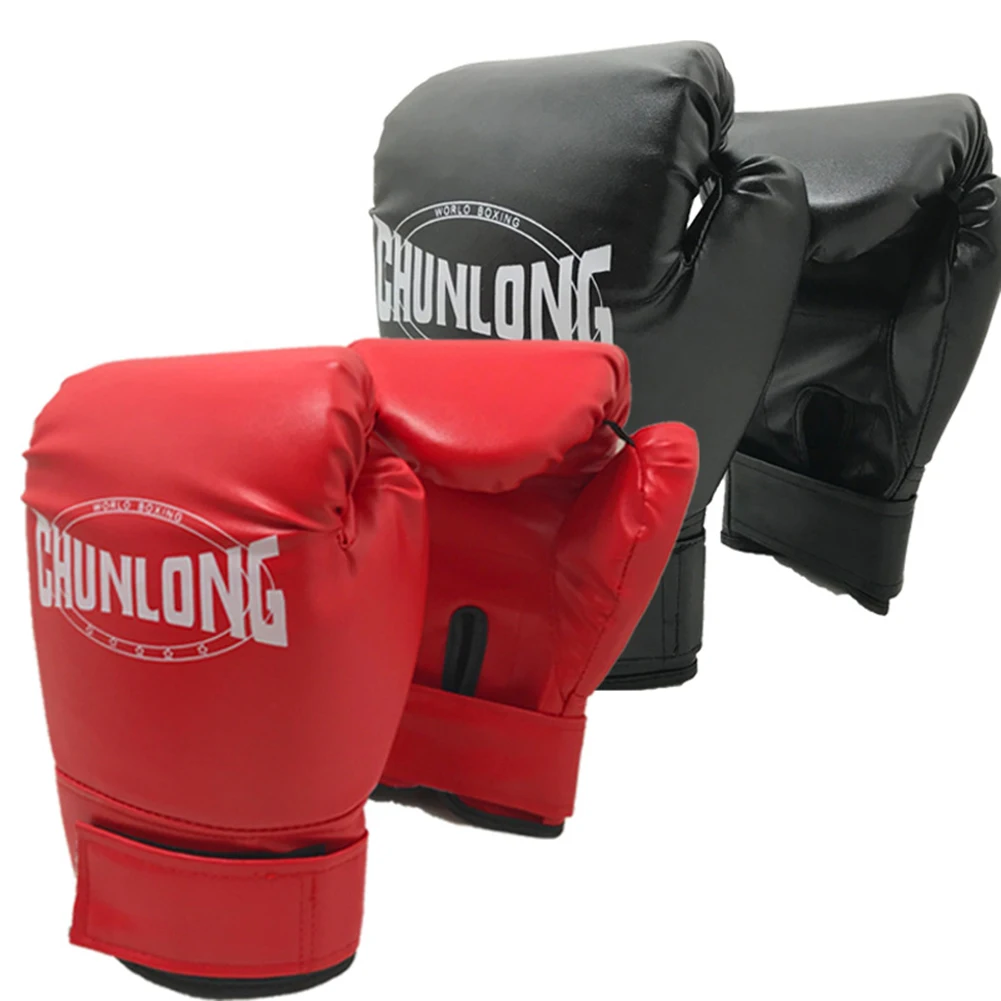 1 Pair Printing Thickened Kick Boxing Gloves Sanda Women Men Training Gloves