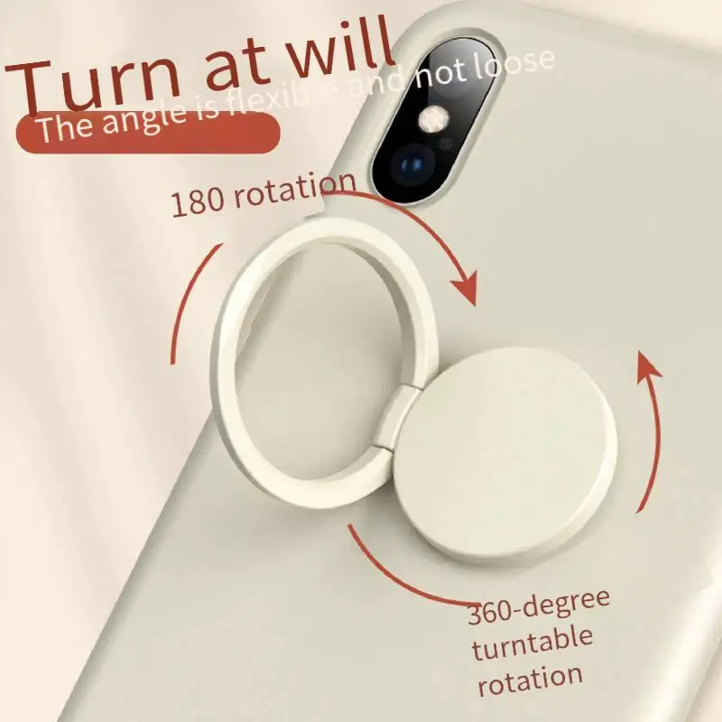 Ultimate Grip Square Silicone Phone Case with 360° Rotating Ring & Stand