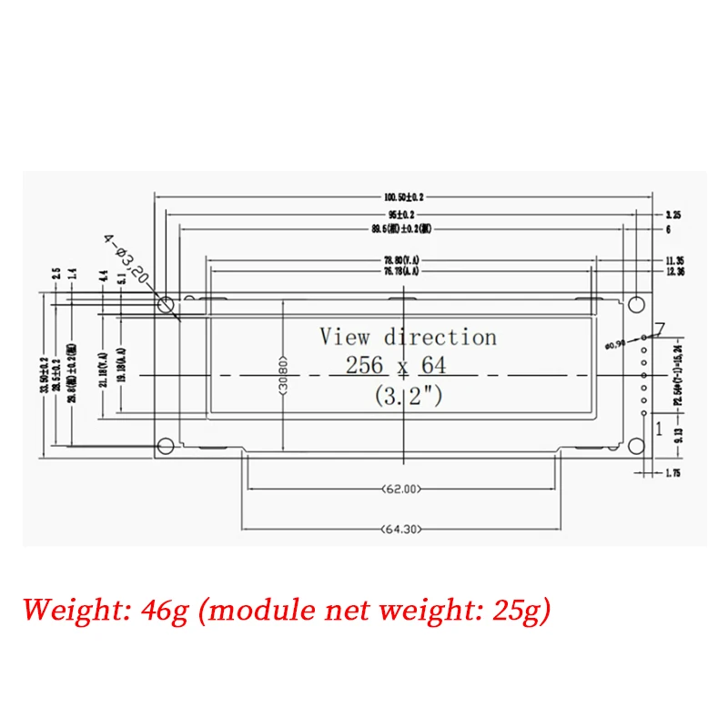 High-Resolution 3.12 OLED Graphic Display with SSD1322 Controller