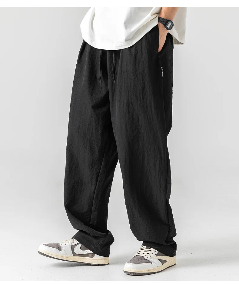 Autumn Spring AllSeason Casual Soft Solid Men's Cool Boys Button Loose All Match Suit Mountain Travel Sports Straight Pants