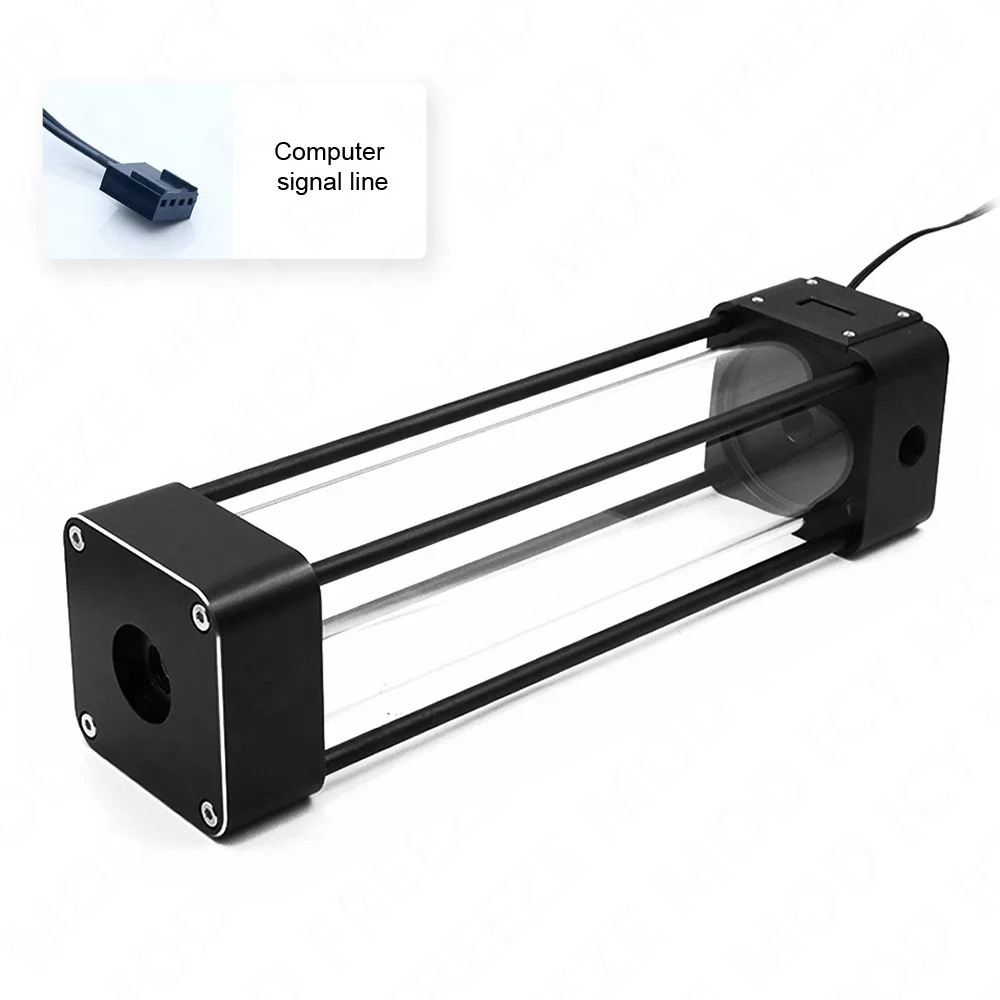Zemod-cubo Tanque de Água com Display Lcd Reservatório de Vidro Cubóide Refrigeração Líquida Temperatura Mais Baixa Bl-wdx 165 mm 215 mm 265 mm Comprimento - Imagem 3