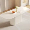 86.61" Oval Dining Table, Modern Kitchen Table for 8 People, Indoor Rectangular Dining Room Table for Kitchen, Bar, Living Room, 1