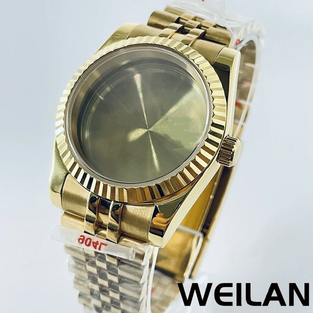 Premium Silver & Gold Waterproof Watch Case with Sapphire Crystal