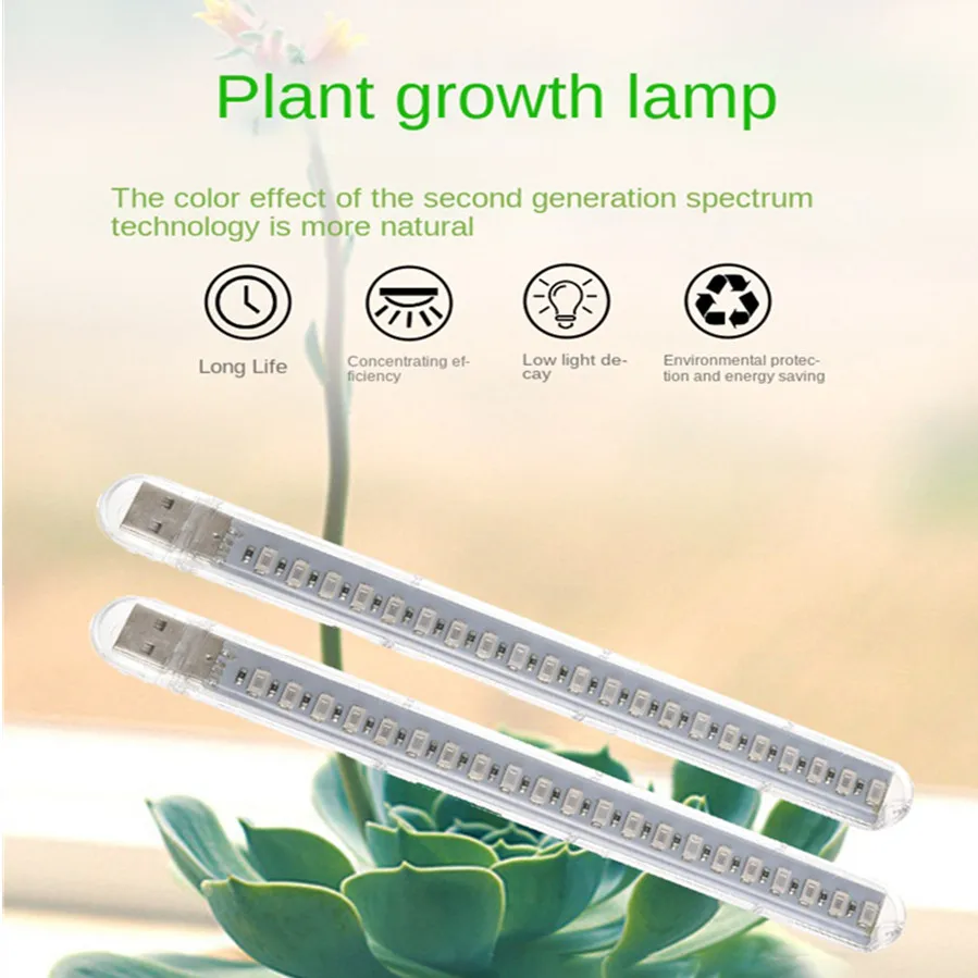 VnnZzo-Lámpara LED de espectro completo para plantas, luz de crecimiento Flexible con USB, Phyto, iluminación hidropónica para plántulas de flores