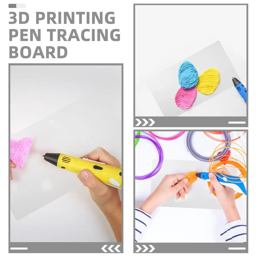 5pcs Clear PVC Drawing Board Kids 3D Pen Stencils Mats 3d Pen Drawing Mat Templates Pads 3D Printing Mats for Children Creat
