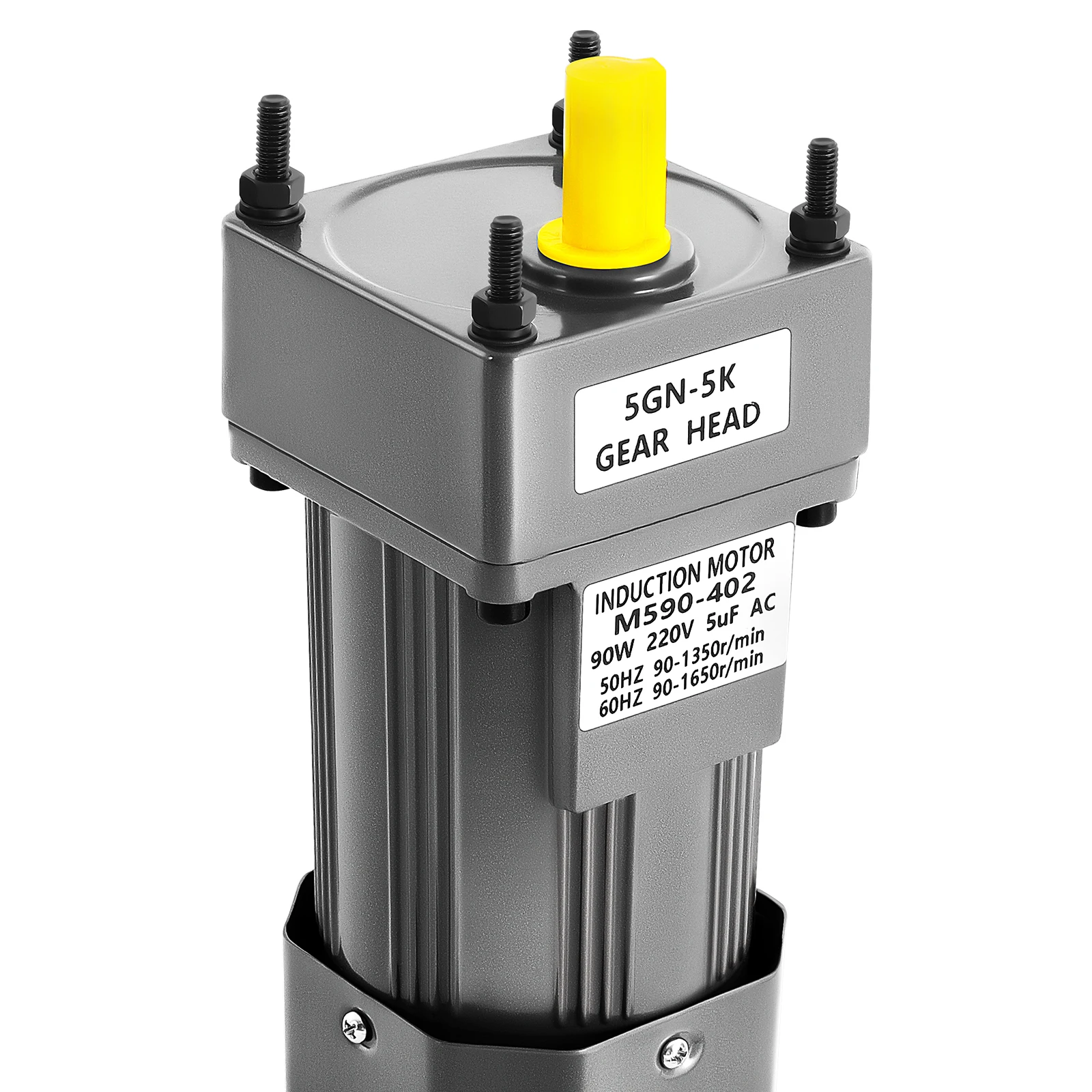 Geared Motor with Speed Controller 90W 220V Aluminum Alloy 40cr Steel 0-90r/min 1:5 Ratio 3.8nm Torque IP54 60dB