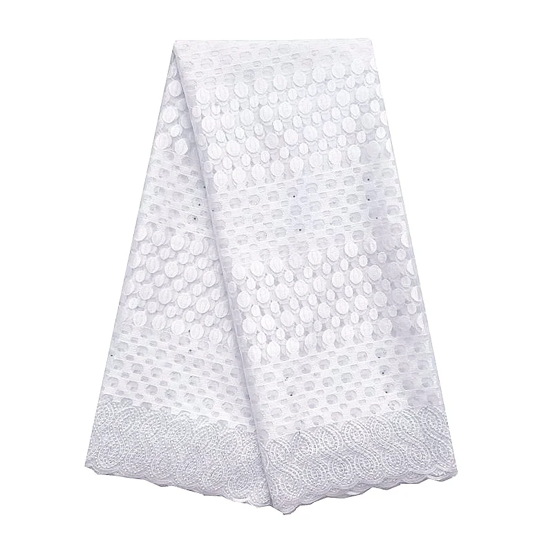 White Embroidered Lace Fabric 5 Yards French Wedding Latest Nigerian Laces 2022 High Quality Guipure Cord African |