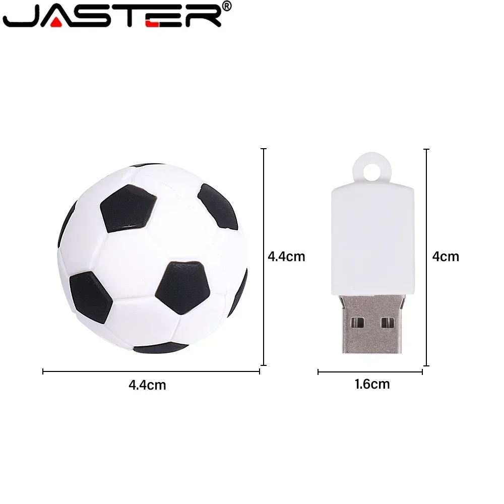 

Флэш-накопитель JASTER Модный USB 2,0, 128 ГБ, мультяшный футбольный накопитель, 64 ГБ, карта памяти, бесплатный брелок, деловой подарок, 32 ГБ U-диск