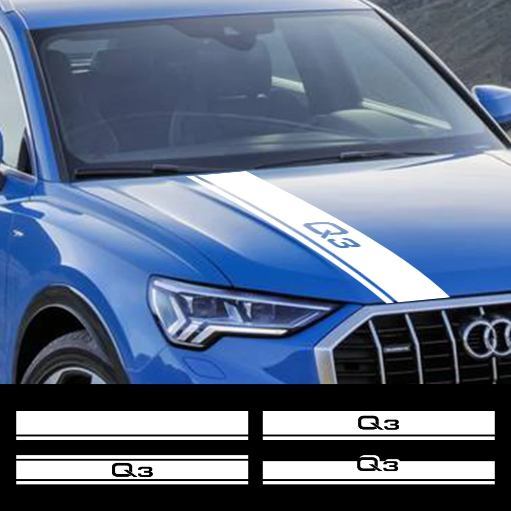 Autocollant Fibre De Carbone Pour Audi Q3 8U (2011-2018) - Noir, Pour Cadre De Phare, 3D, Protection Contre Rayures - 11