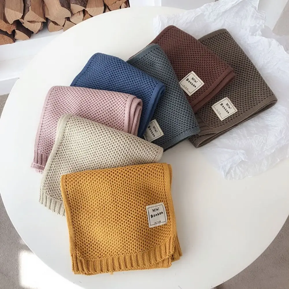 간단한 한국 스타일 소년 소녀 스카프 캐주얼 방풍 어린이 니트 스카프 따뜻한 가을 겨울 양모 뜨개질 스카프