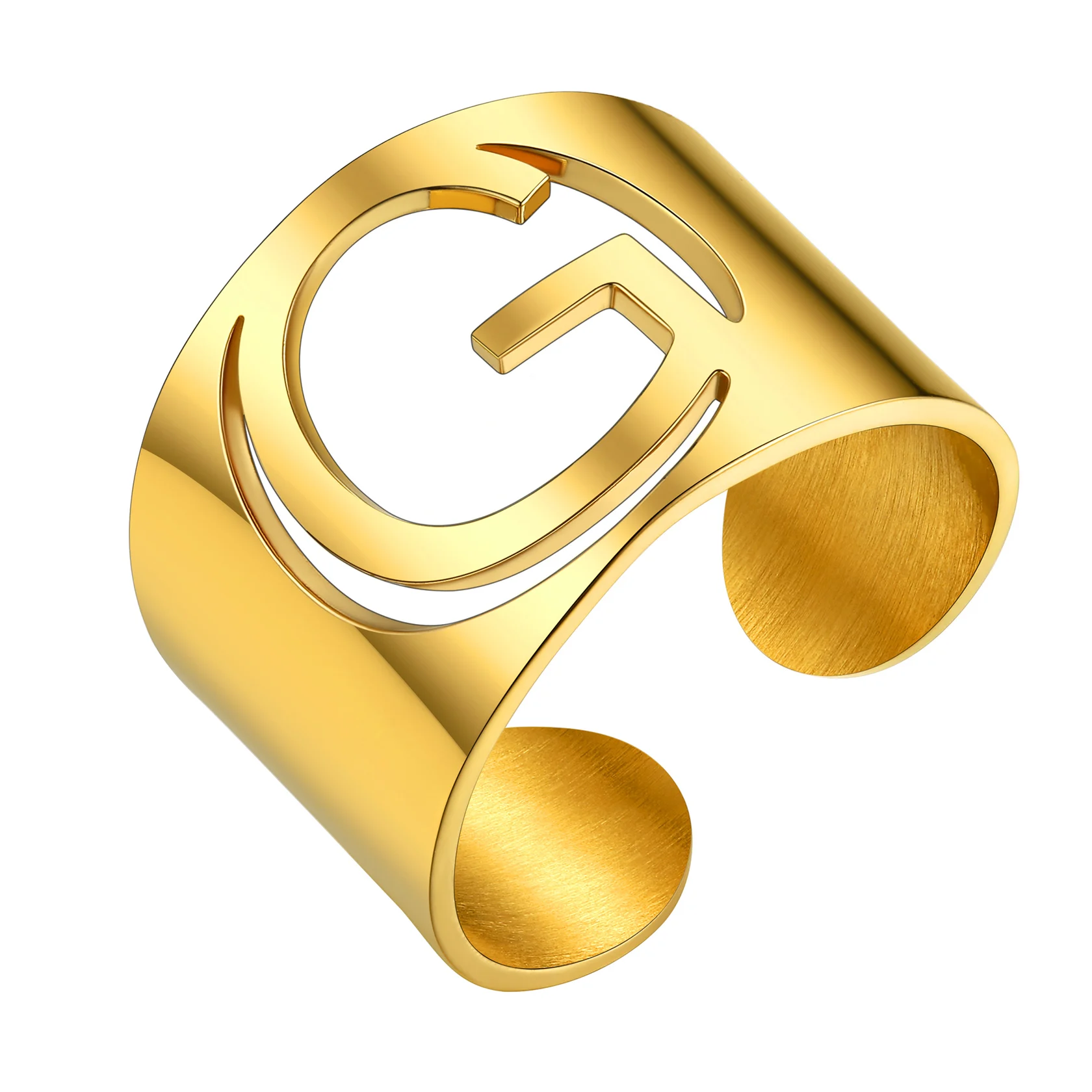 Ring Jewelry Adjustable Gold Initial Letter Open Ring Women Alphabet Rings  Women'S Signet Ring Gold Tone Alphabet Rings - Walmart.com
