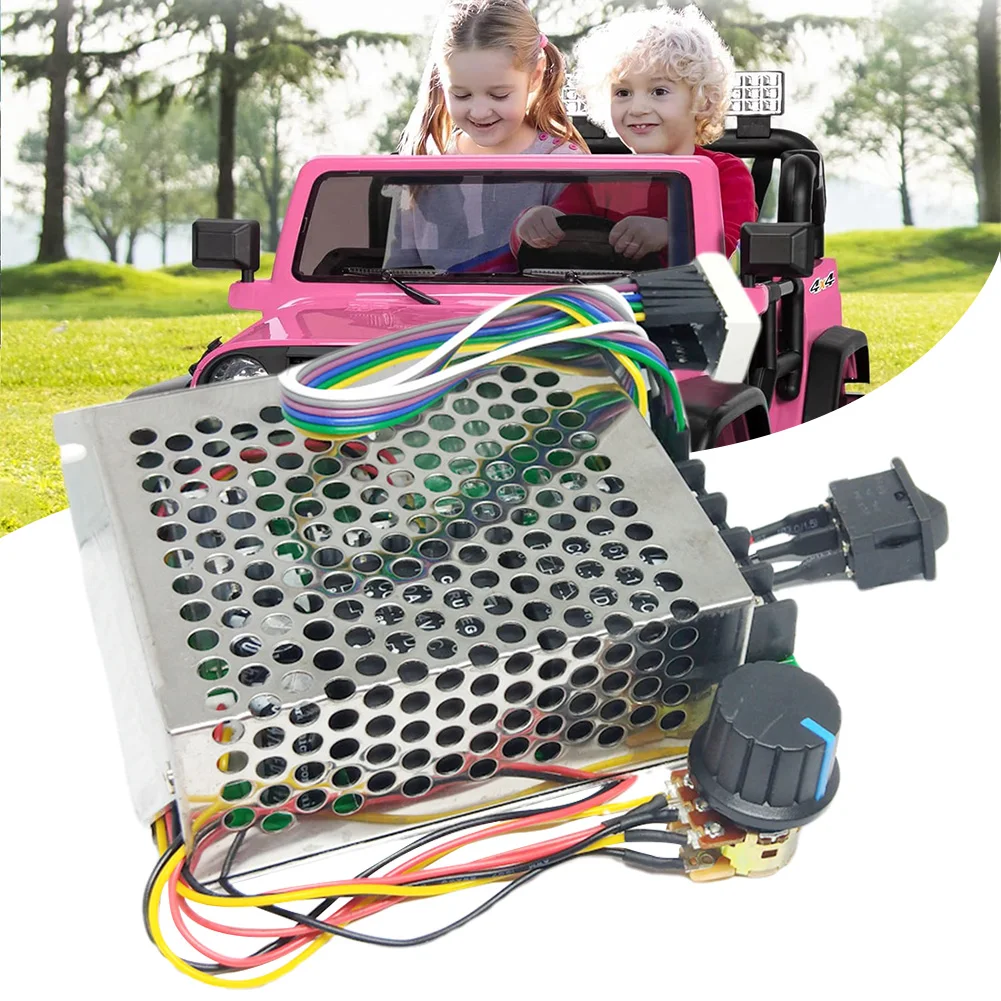 PWM DC Motor Speed Controller Input MAX 60A Adjustable Drive Module DC 10 -55V with Adjustable Potentiometer Brush Motor Tool