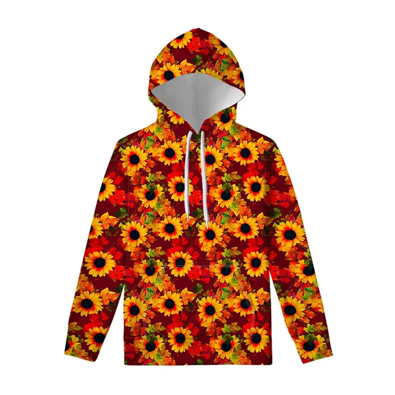 thumbnail image 1 of Sudadera con capucha con estampado floral en 3D de girasol para hombre y niño, moda Harajuku, estampado de flores y plantas, sudadera con capucha para primavera y otoño, 1 of 5