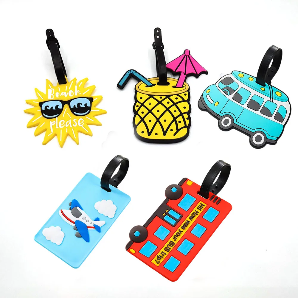 

Travel Cute Luggage Tag FFruit & Car Style Luggage Tag Silica Gel Suitcase ID Addres Holder Baggage Boarding Tag Portable Label