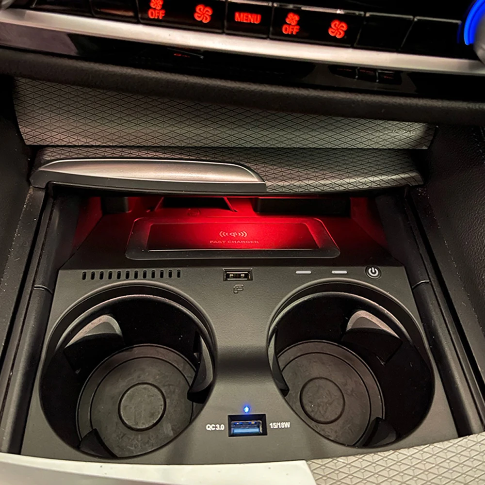 

Car Wireless Charger For bmw 5 6 Series G30 G38 G32 6GT 2017-2019 Phone Charger Mobile Mount Plug and Play Accessories Trim