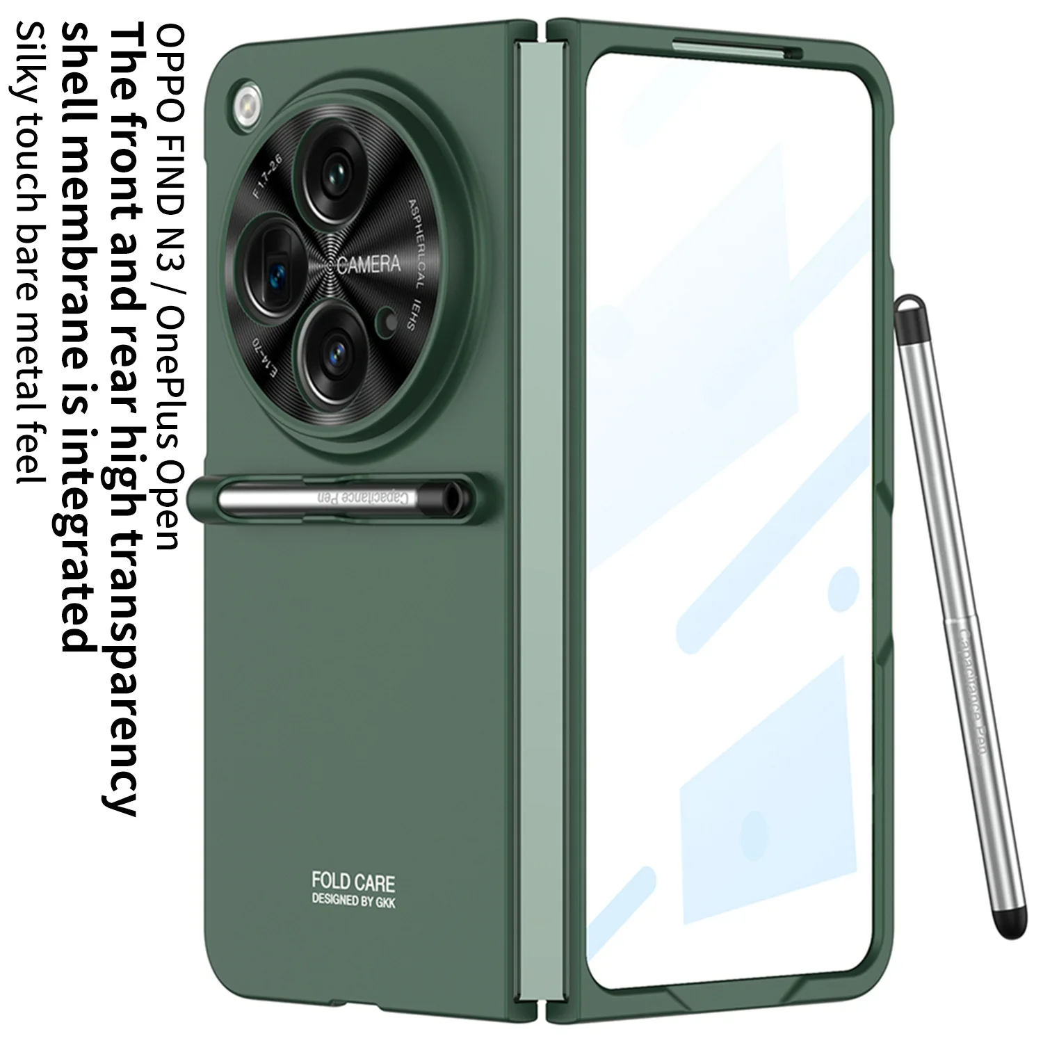 

Lens All Full Protect Glass Case For OPPO Find N3 Cover Ultra-thin Pen With Simple Business Anti-knock Cases for Oneplus Open