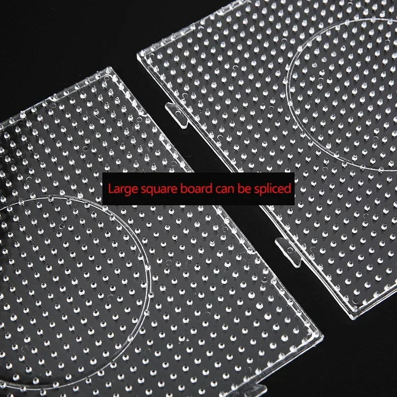 4PCS 2.6mm/5mm Fuse Beads Transparent Big Square Pegboards Ironing Beads Boards DIY Material Template Melting Beads Pegboard 4