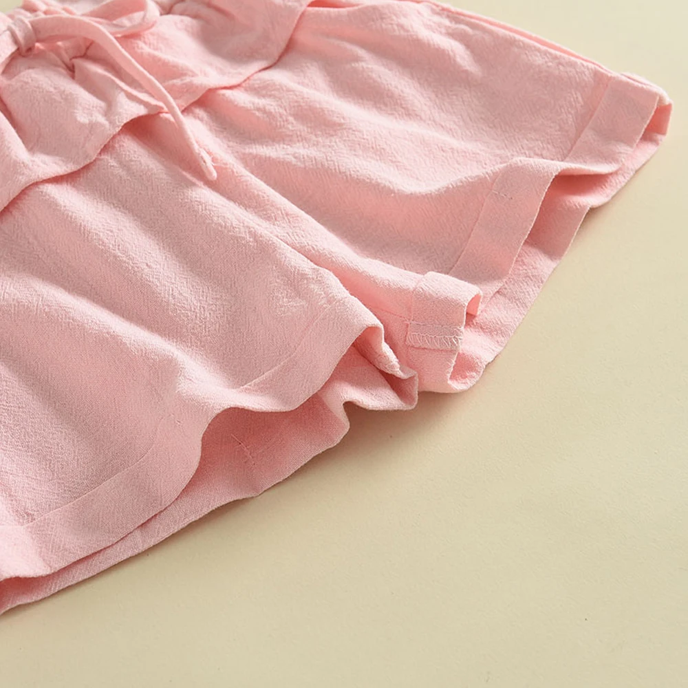 Kids Clothing Set Girls Clothing Set Menoea Girls' Set Summer Kids' Round Neck Flower Embroidered Sleeveless Top+Lace Up Shorts Two Piece Fashion Casual Vacation Set