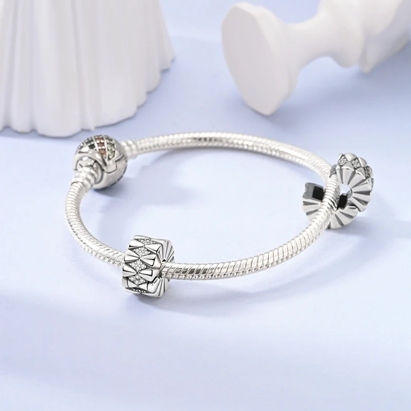 Silberne Clips aus 925er-Sterlingsilber, Sterne, Mond, Sonne, Gänseblümchen-Clip-Charms, Schmetterling, Sicherheitskette, passend für Original-Armbänder, DIY-Schmuck, Geschenke – Detail 25
