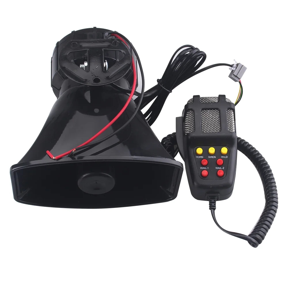 Mic PA System Emergency Amplifier Hooter 12V 100W Police Siren Air Horn Megaphone Tone Car Horn Car Warning Alarm Speakers Loud car siren horn car air horn