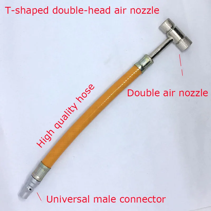 1PC T-type Double-headed Air Pump Nozzle Tyre Pressure Gauge